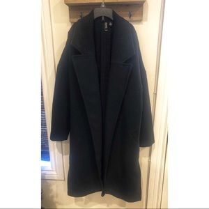 Oversized Faux Wool Trench Coat